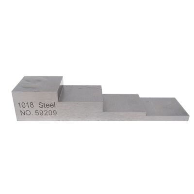 Bloc d'étalonnage ultrasonique à 4 étapes avec épaisseurs de 3-5-10-15 mm en acier 1018 pour le contrôle par ultrasons